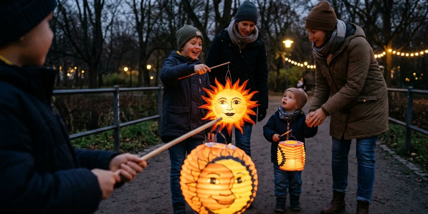 AI-generated image: Fairy tale lantern walk — Natur Park Südgelände