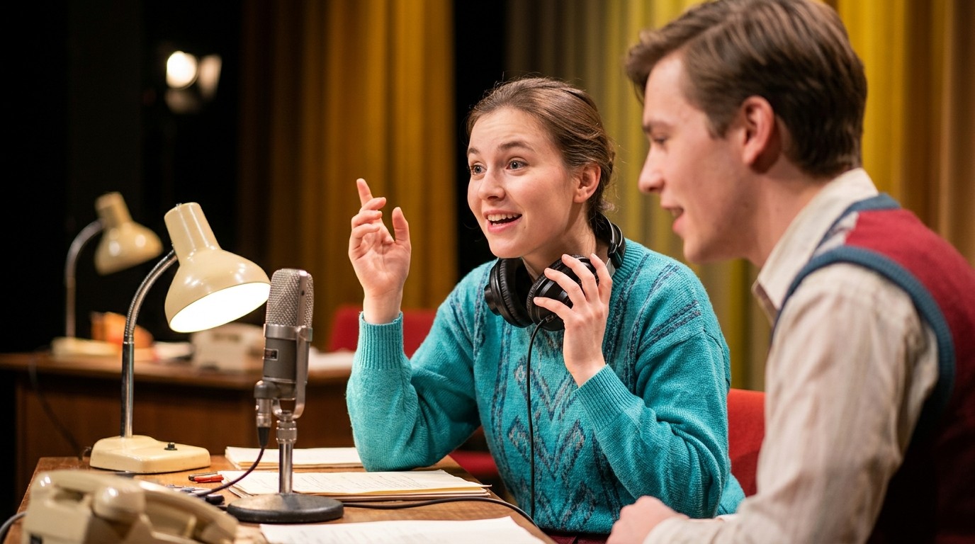 AI-generated image: Play “On Air On Fire” — Theater an der Parkaue