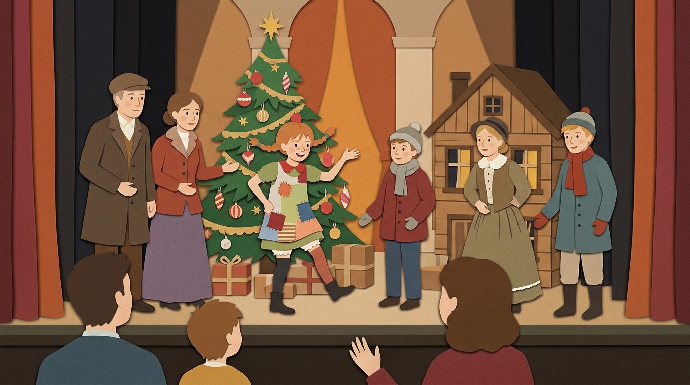 Illustration: Theaterstück „Pippi Langstrumpf feiert Weihnachten“ — Fontane-Haus