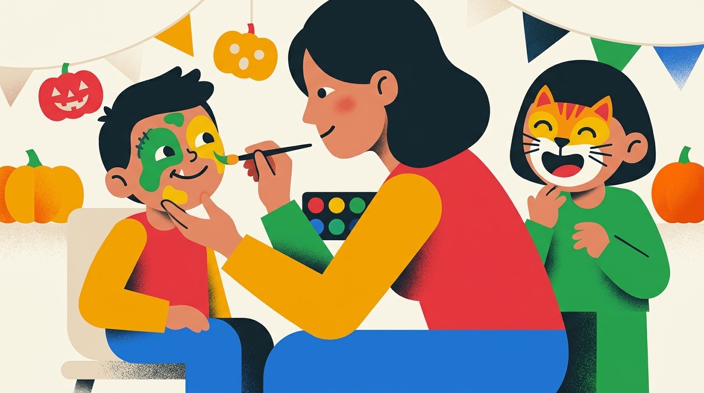 Illustration: Halloween face painting & photos — Neukölln Arcaden