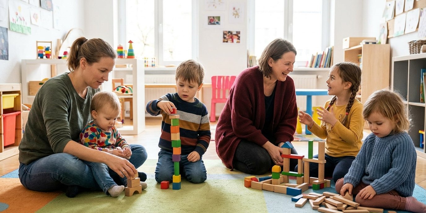 AI-generated image: Open play group — Familienzentrum FUN