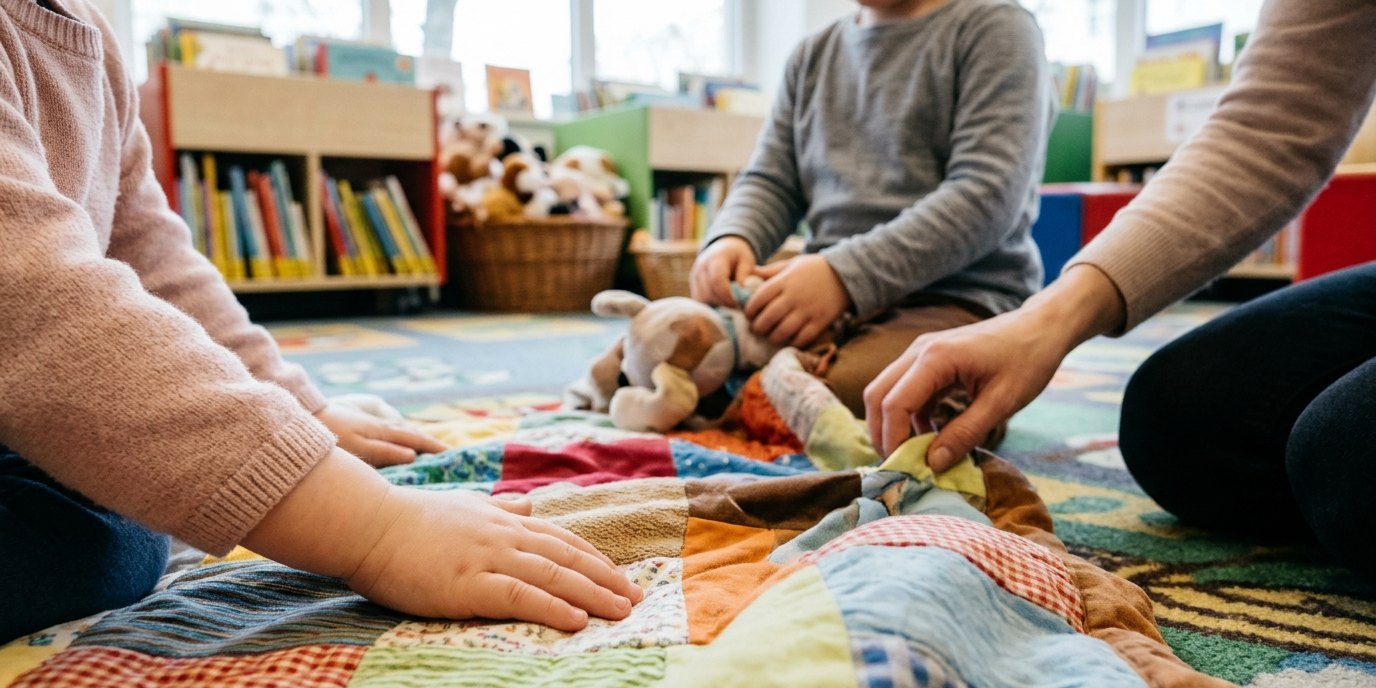 AI-generated image: Parent and child meetup — Bettina-von-Arnim-Bibliothek