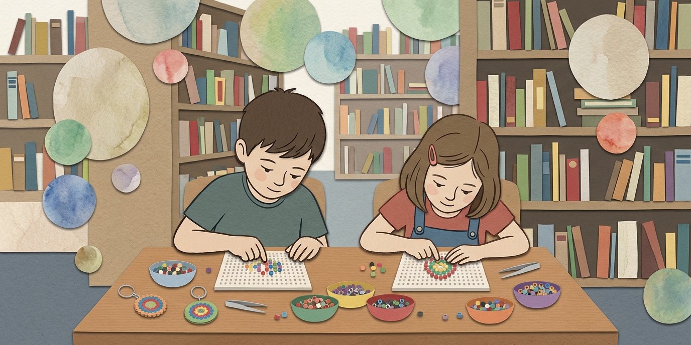 Illustration: Fuse bead crafting — Janusz- Korczak-Bibliothek
