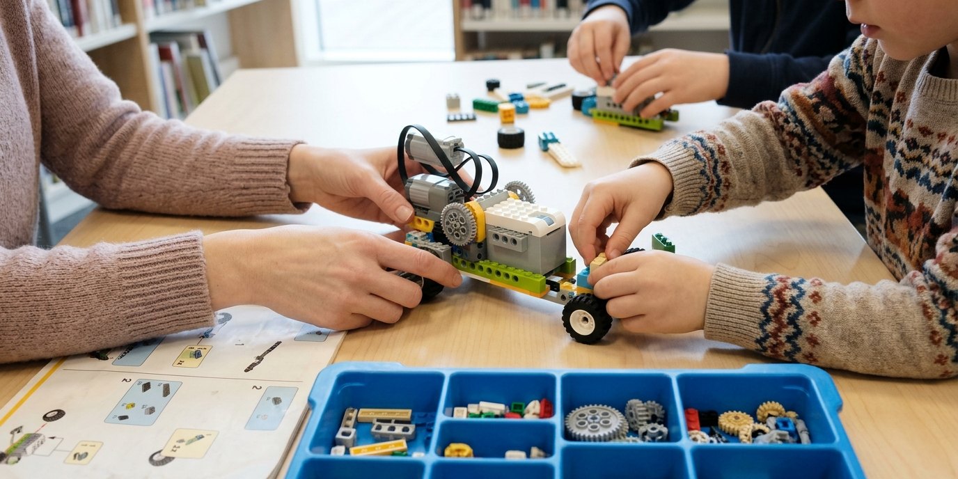 AI-generated image: Programming with LEGO WeDo — Bettina-von-Arnim-Bibliothek