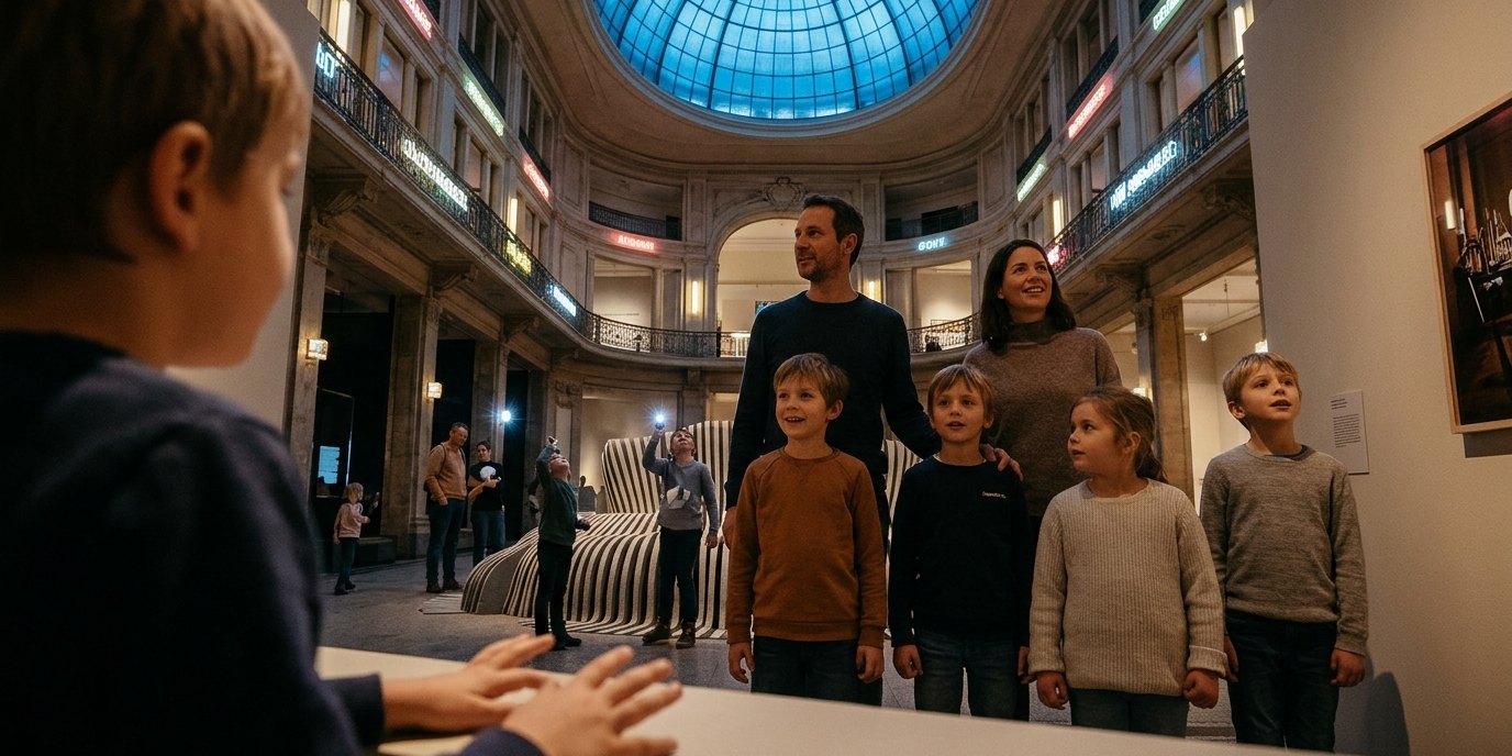 KI-generiertes Bild: Taschenlampen-Tour: Roboter in der Nacht — Museum für Kommunikation Berlin
