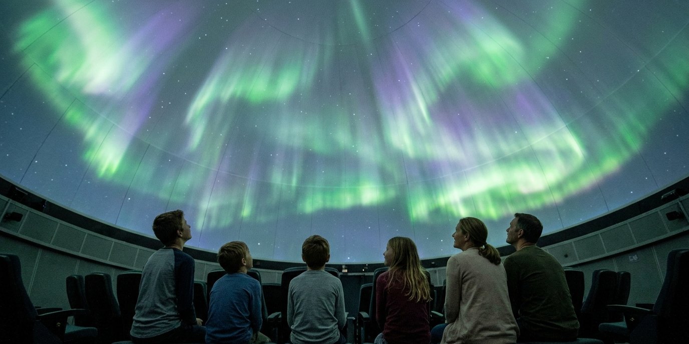 AI-generated image: Planetarium show “Aurora” — Zeiss-Großplanetarium