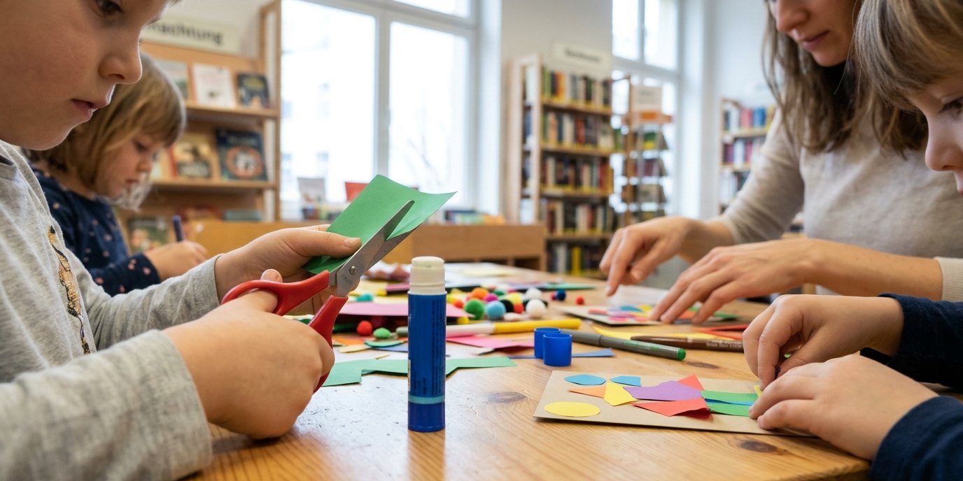 AI-generated image: Drop-in crafts — Heinrich-Schulz-Bibliothek