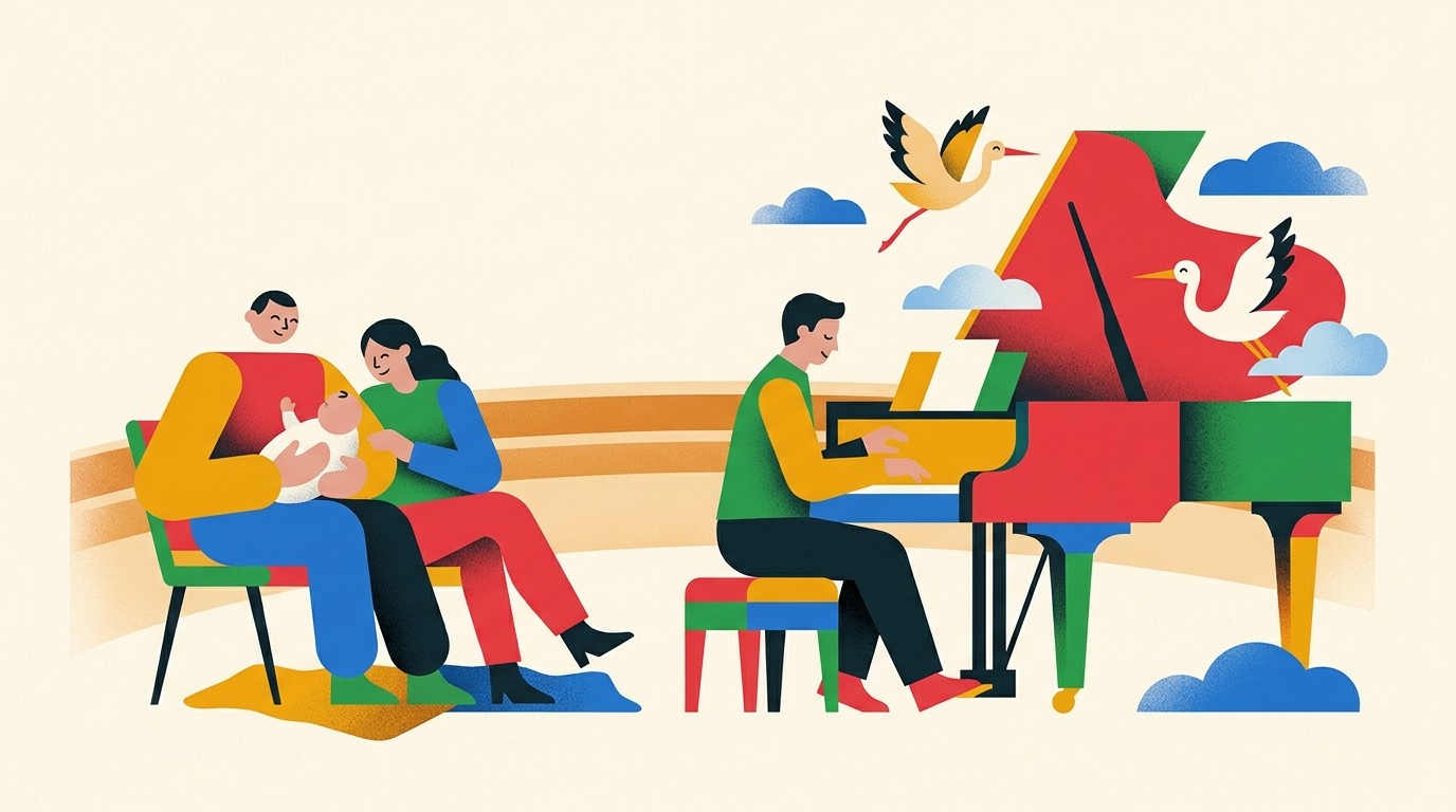 Illustration: Concert for new parents — Pierre Boulez Saal