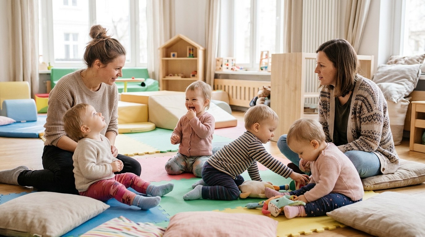 KI-generiertes Bild: Willkommen Baby — Familienzentrum FUN