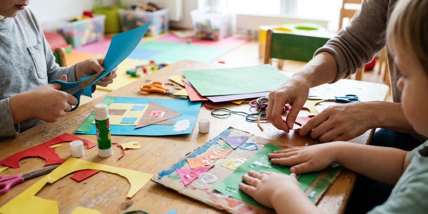 AI-generated image: Family craft afternoon — Nachbarschaftsladen Leonie