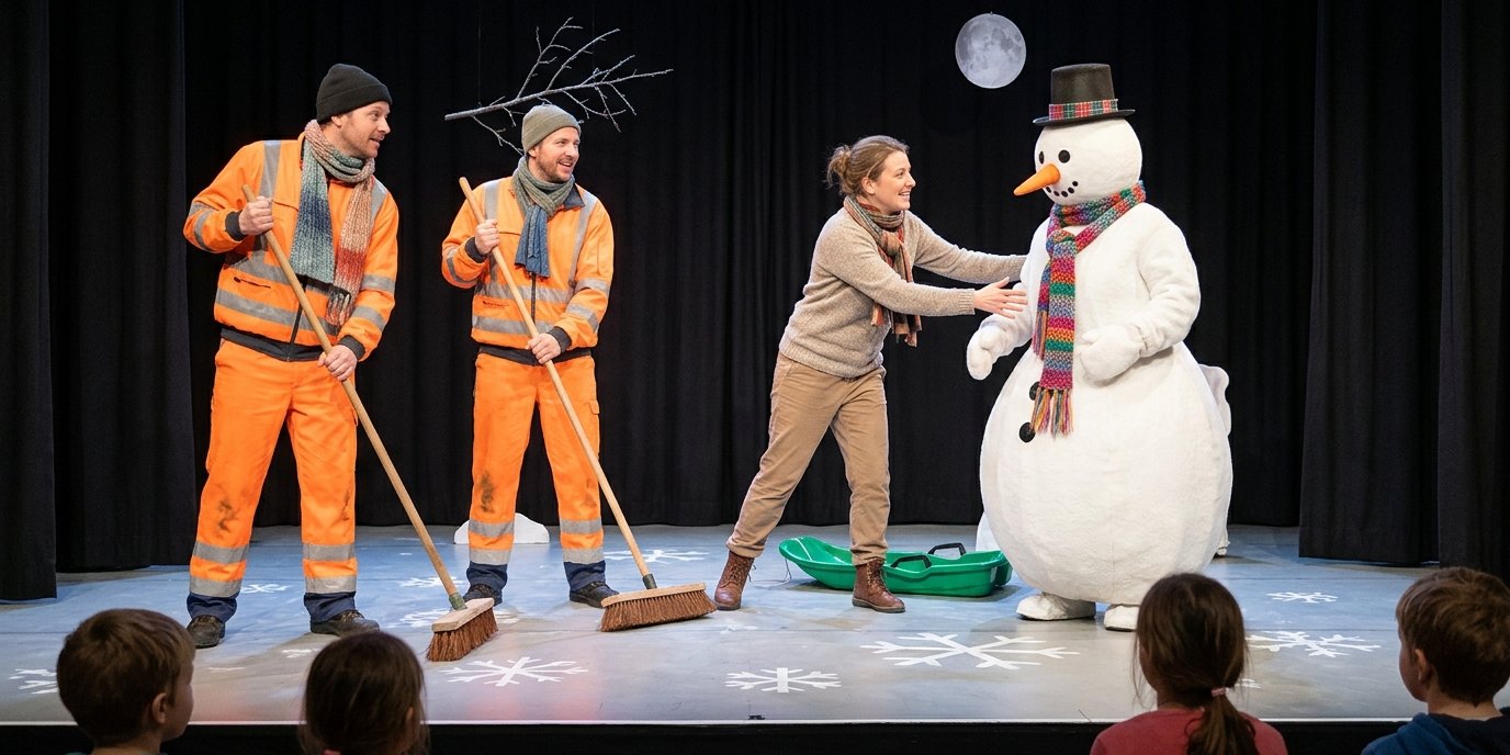 AI-generated image: Musical “Steffi and the Snowman” — ATZE Musiktheater