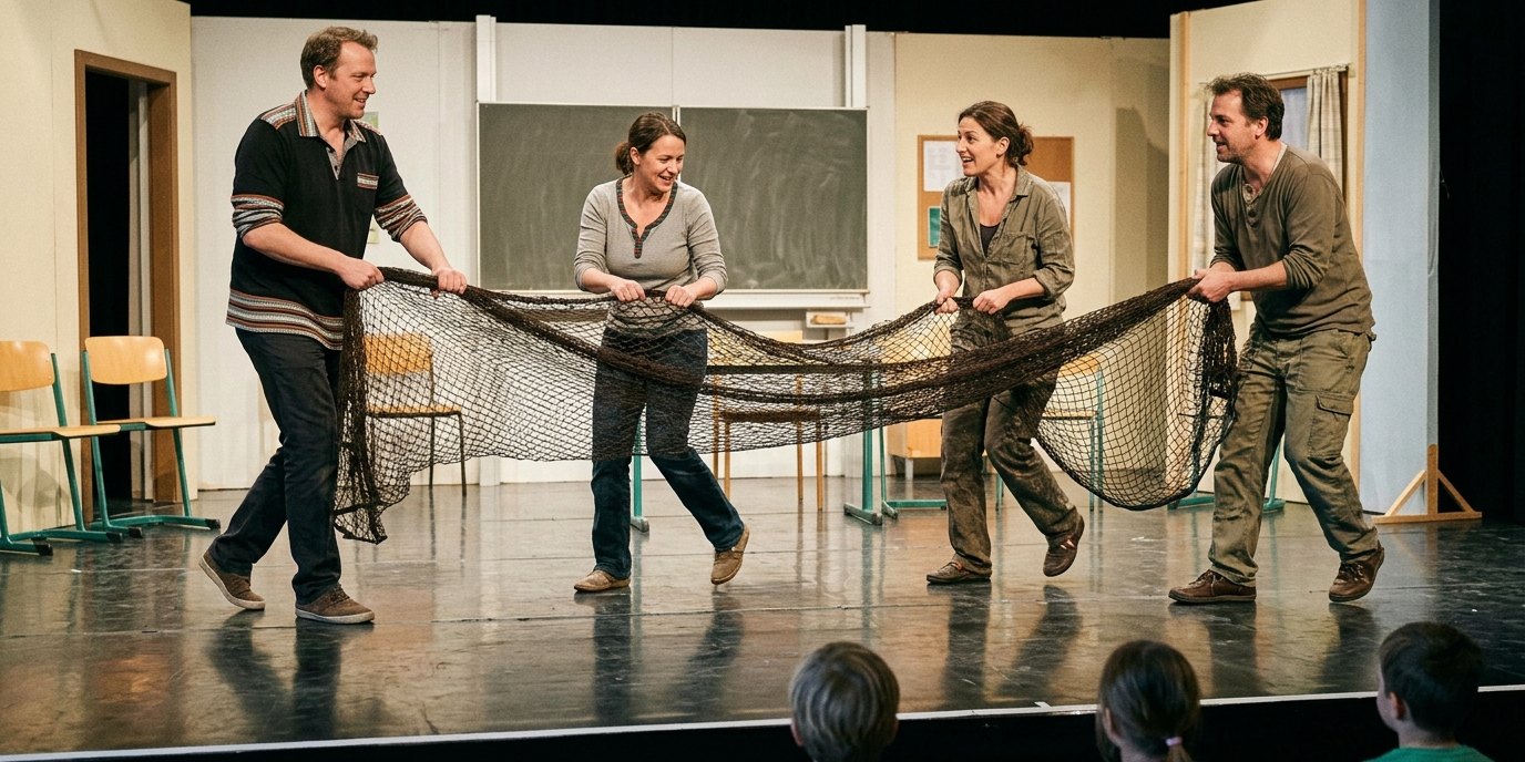Изображение, созданное ИИ: Спектакль «Рыбы» — Theater Strahl