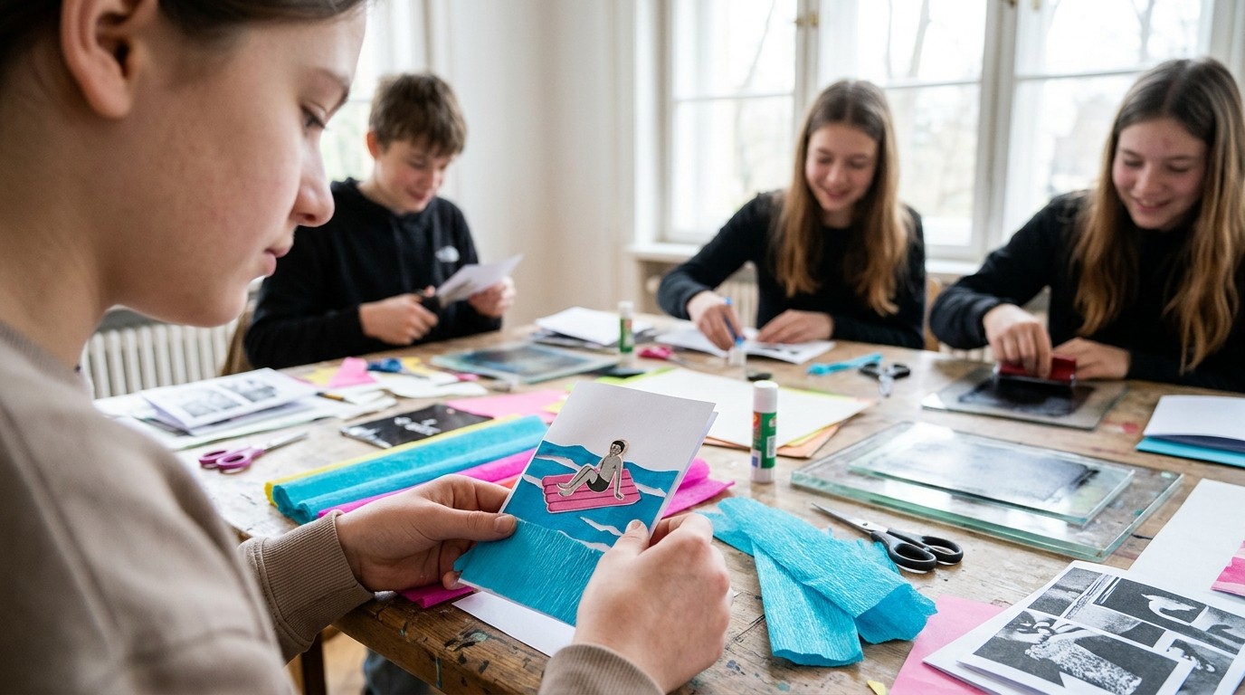 KI-generiertes Bild: Zine-Workshop — Liebermann-Villa am Wannsee