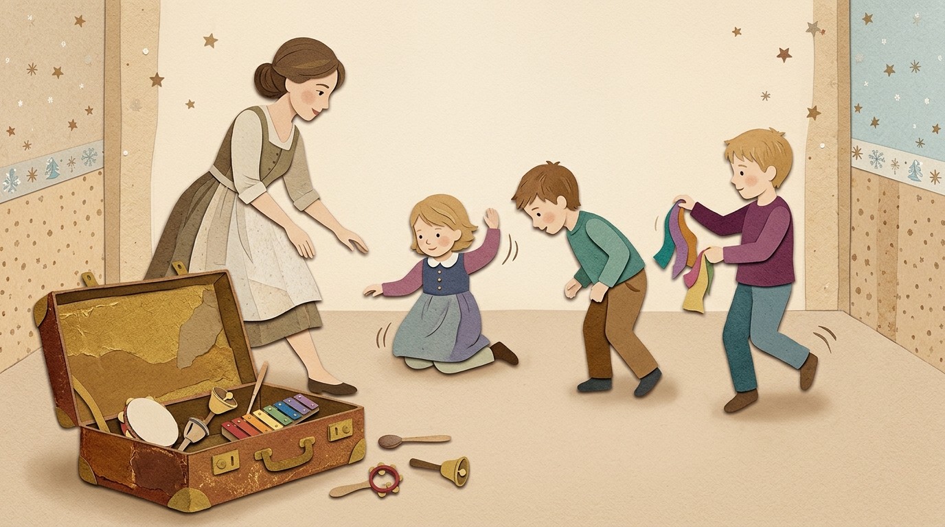 Illustration: Winter tales workshop “The Fairy-Tale Suitcase” — Schiller-Bibliothek
