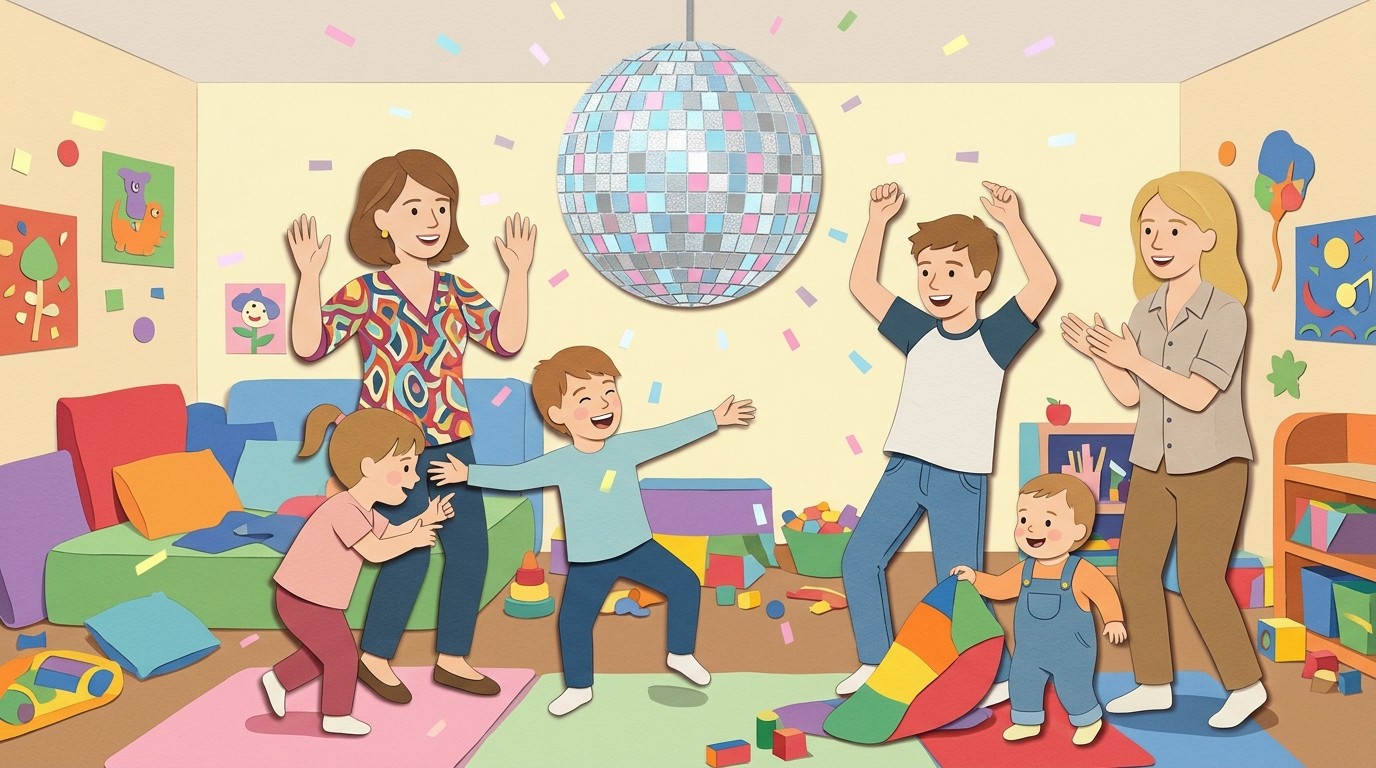 Illustration: Family disco — Familienzentrum Kita Lasiuszeile