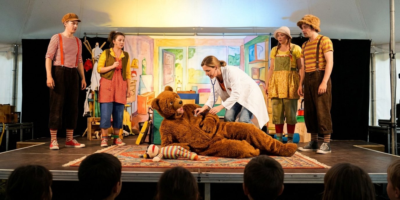 AI-generated image: Musical tale “I'll Make You Well, Said the Bear” — ATZE Musiktheater
