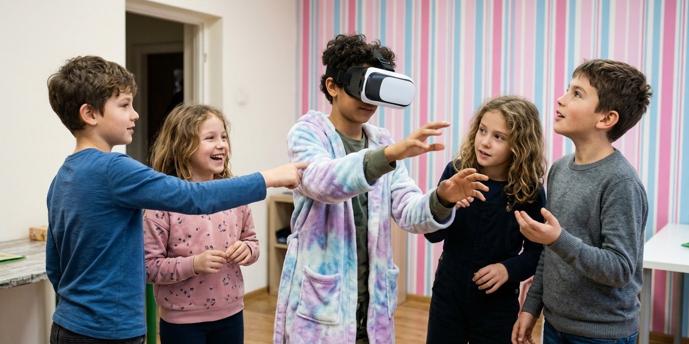 AI-generated image: VR gaming afternoon — Heinrich-Böll-Bibliothek
