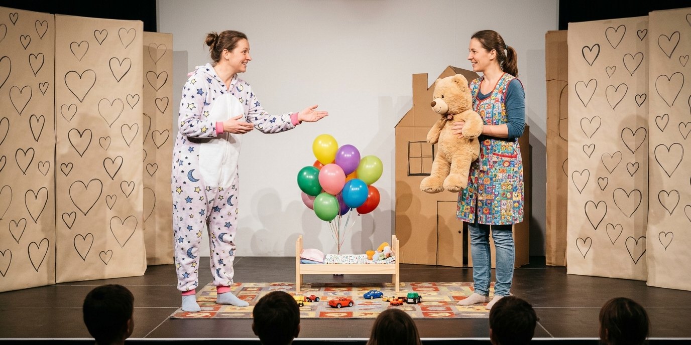 AI-generated image: Play “Teddy Schnuff's Birthday” — KungerKiezTheater im Park Center Treptow