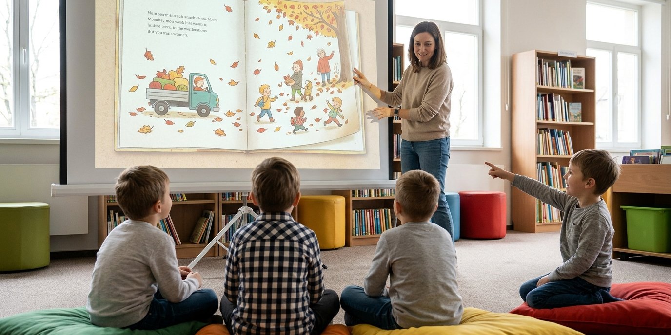 AI-generated image: Picture book cinema — Hansabibliothek
