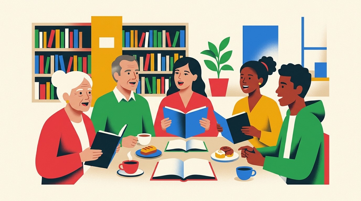 Illustration: Music meet-up at the library — Stadtteilbibliothek Haselhorst