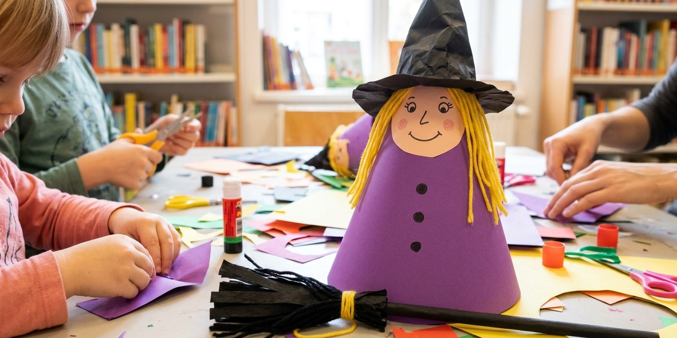 AI-generated image: Halloween craft afternoon — Egon-Erwin-Kisch-Bibliothek