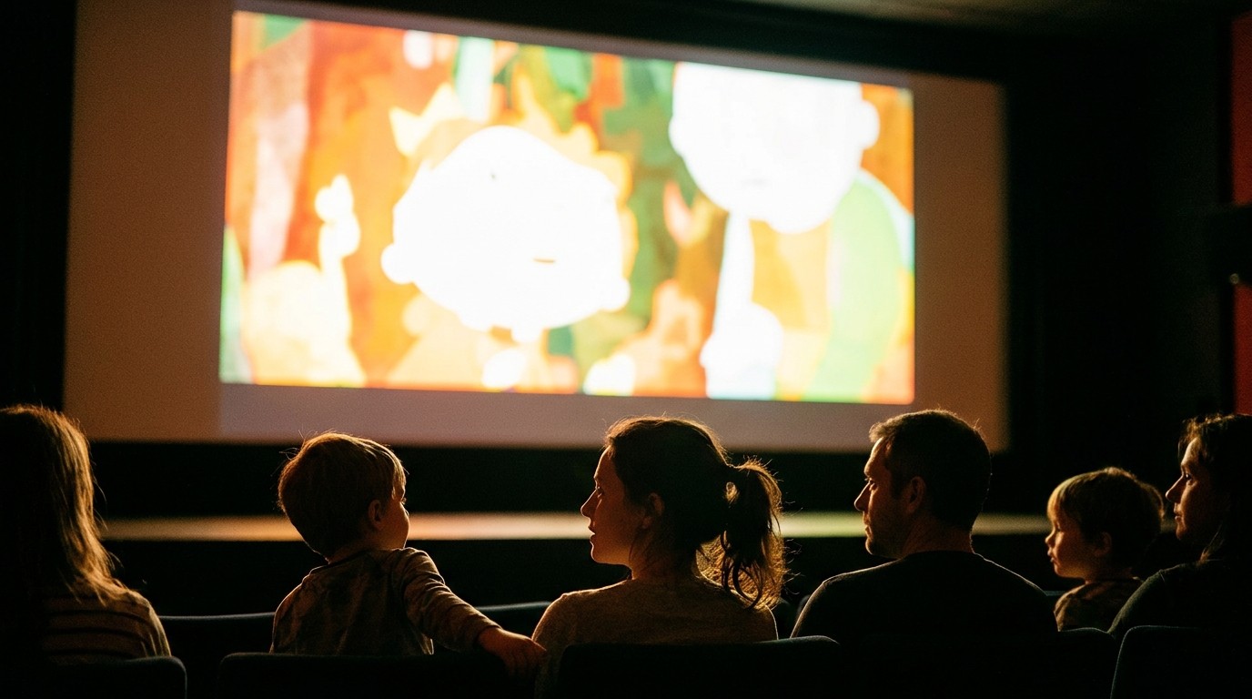 AI-generated image: Film screening “Shaun the Sheep 3” — Il Kino