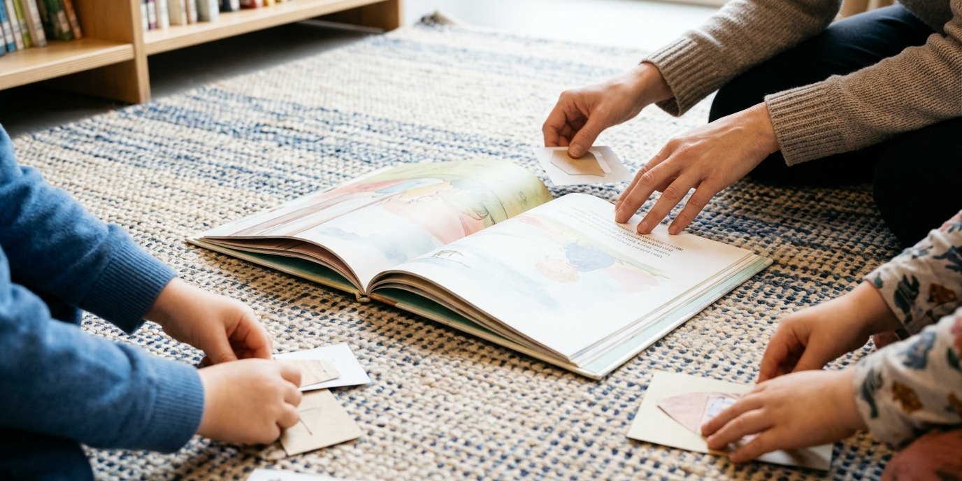 AI-generated image: Storytime in Portuguese — Philipp-Schaeffer-Bibliothek