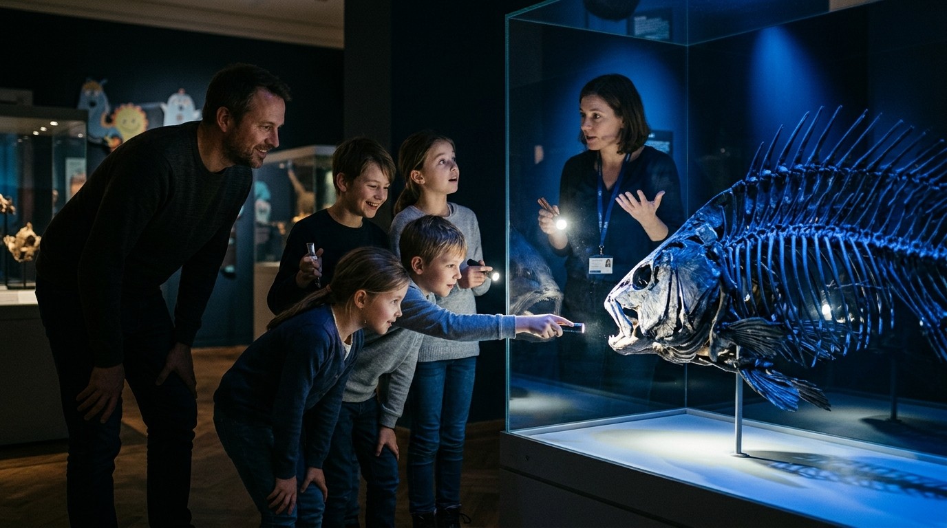 Изображение, созданное ИИ: Экскурсия с фонариками — Museum für Naturkunde Berlin