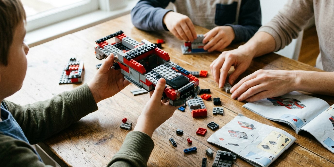 AI-generated image: LEGO building afternoon — Heinrich-Böll-Bibliothek