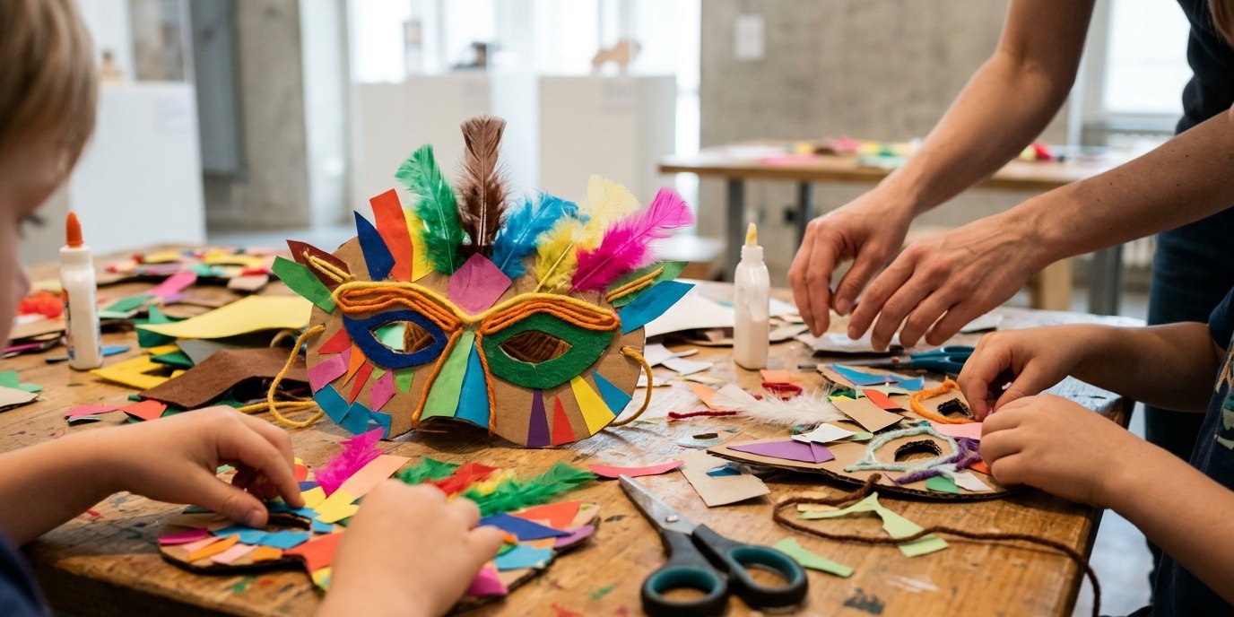 AI-generated image: Upcycling craft workshop — Kindermuseum unterm Dach