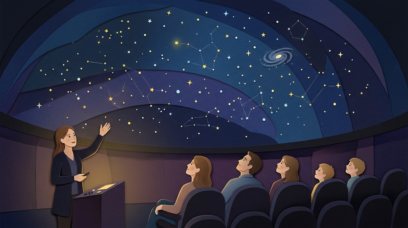 Illustration: Planetarium show “Starry Night” — Zeiss-Großplanetarium