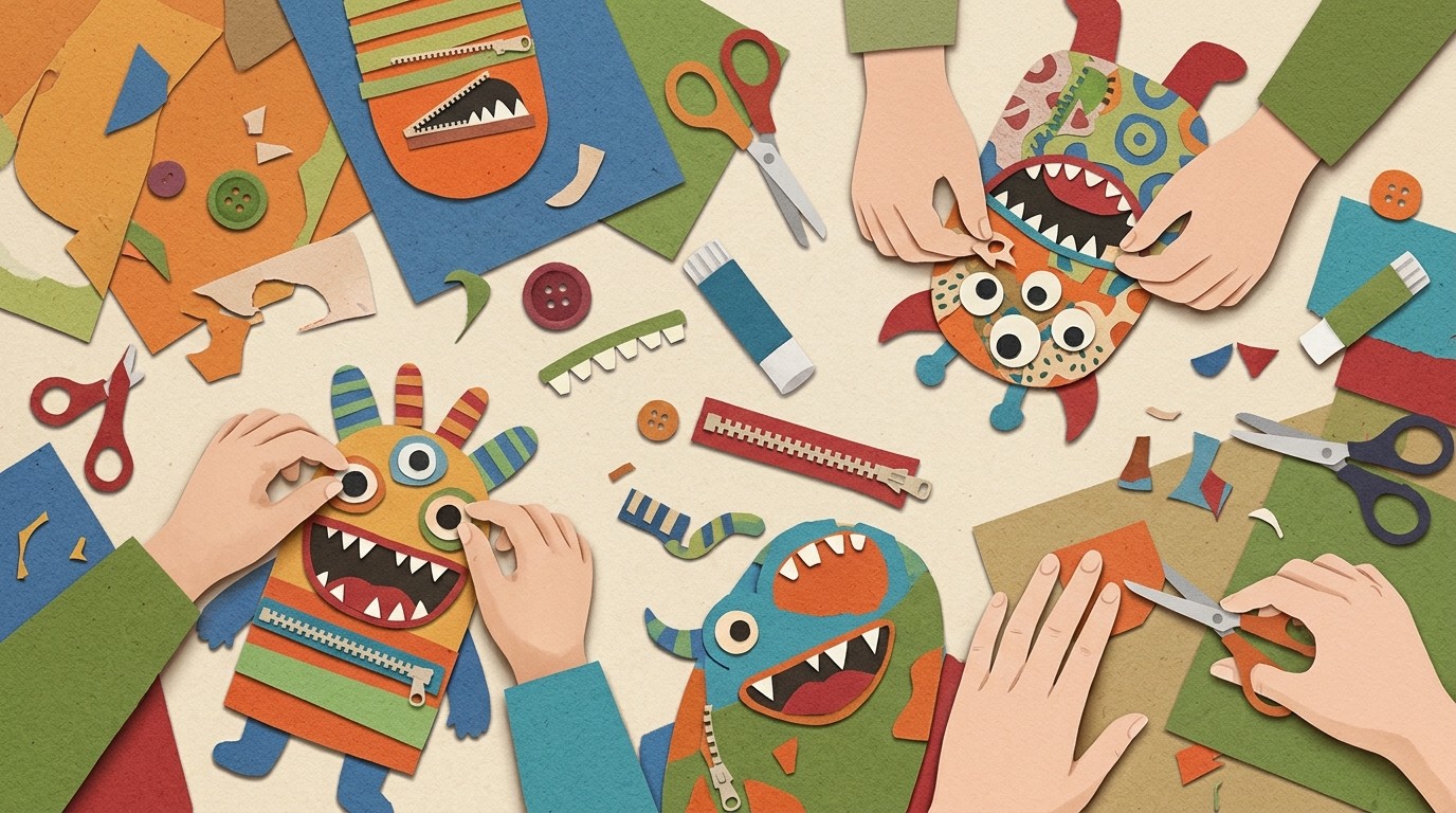 Illustration: UN-Kinderrechtetag: Sorgenfresser basteln — MACHmit! Museum für Kinder