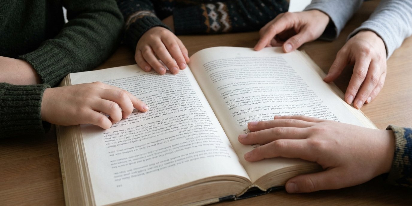 AI-generated image: Advanced reading practice — Amerika-Gedenkbibliothek