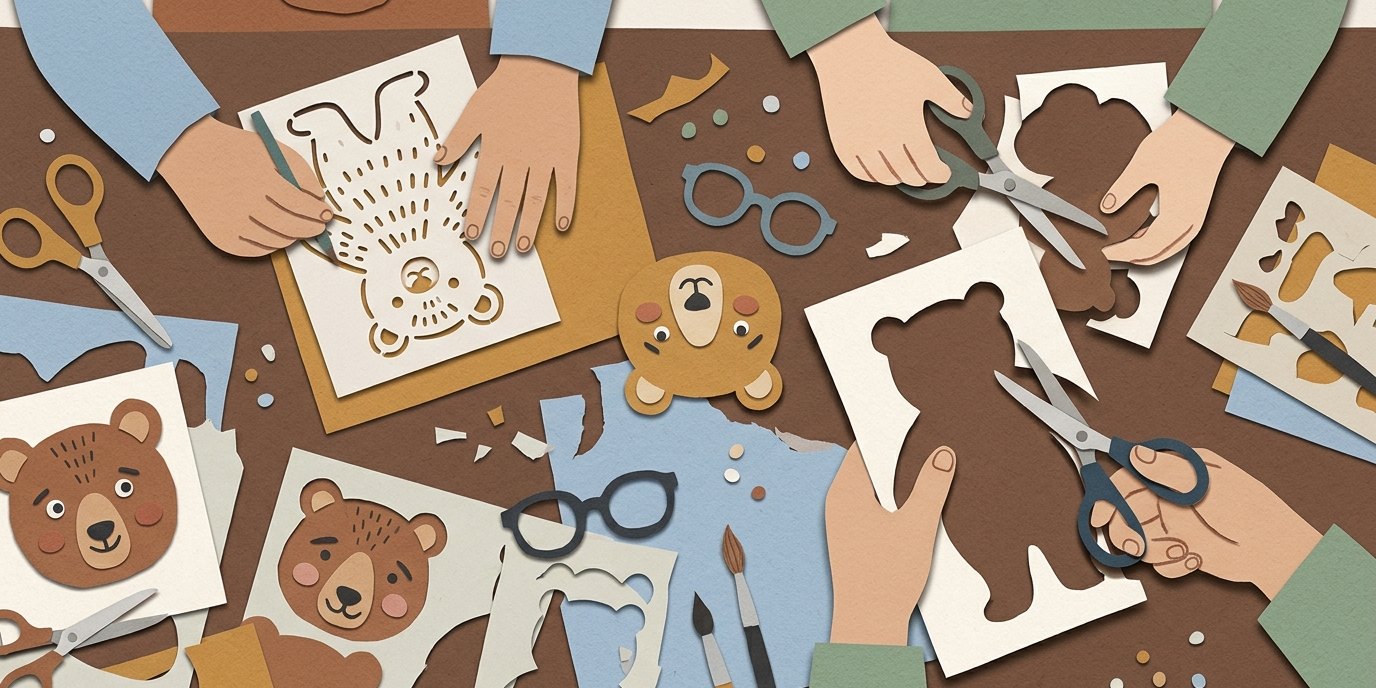 Illustration: Papiergestaltung „Bären für alle!“ — Werkbundarchiv - Museum der Dinge