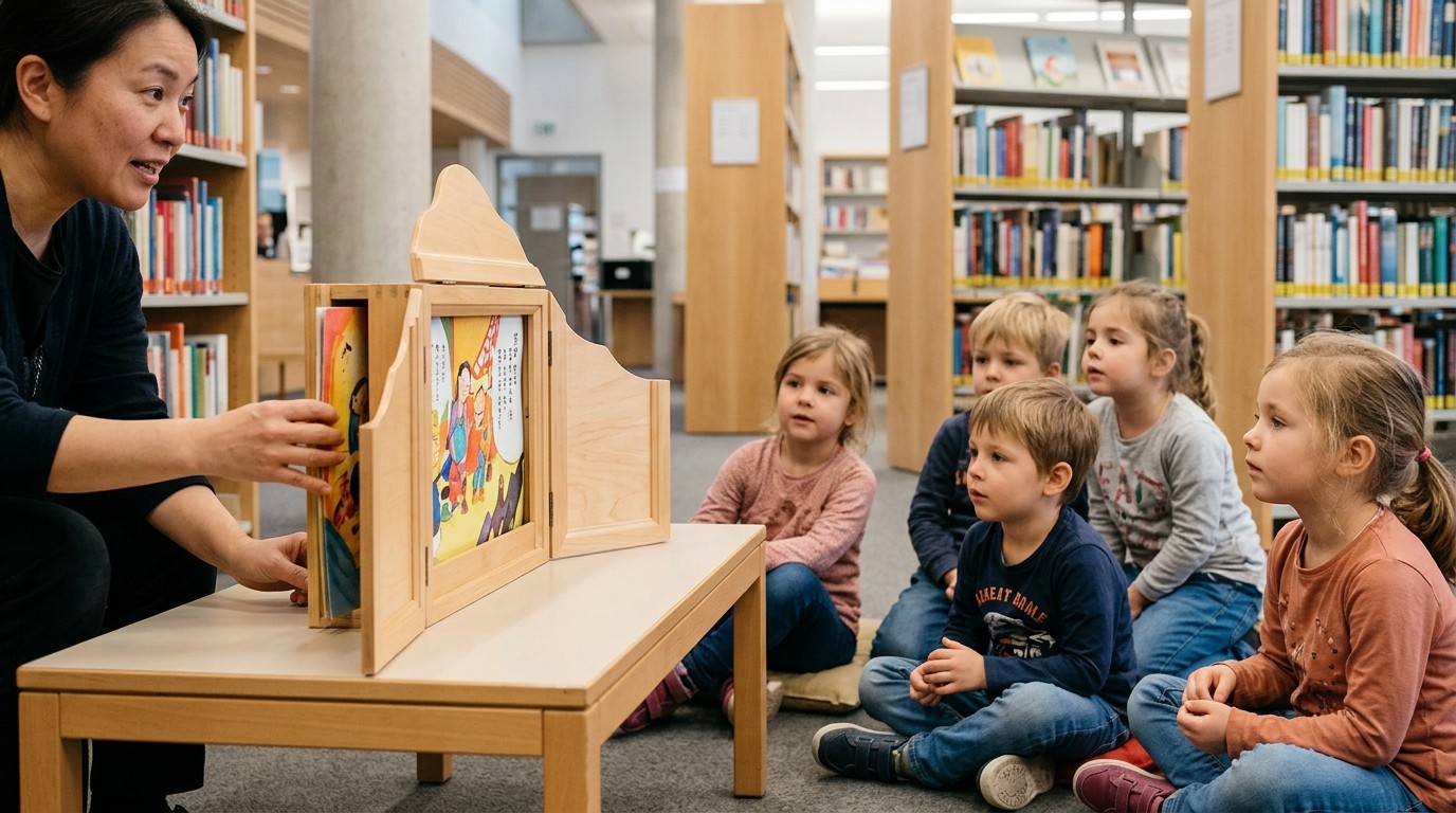 AI-generated image: Children’s rights activity week — Humboldt-Bibliothek