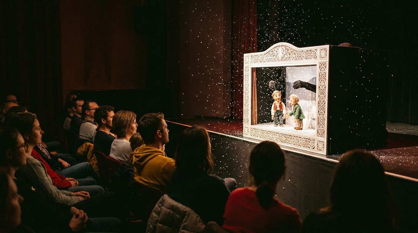 AI-generated image: Puppet show “Wer Wie Was Weihnachten?” — Schaubude Berlin