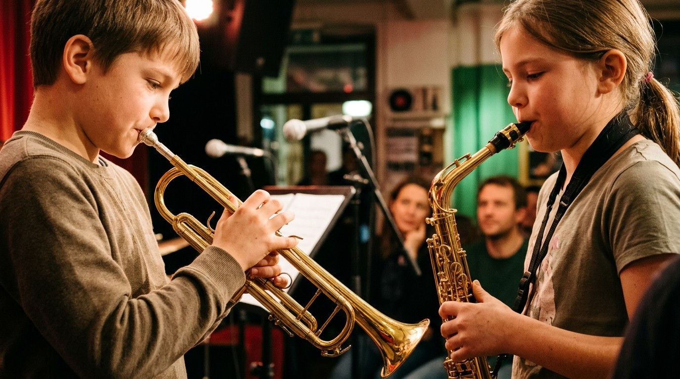 AI-generated image: Concert: Jazz for Kids – Funkin’ Donuts — Kunstfabrik Schlot