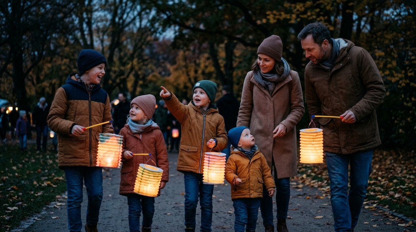 KI-generiertes Bild: Lichterfest — Familienzentrum Jungfernheide