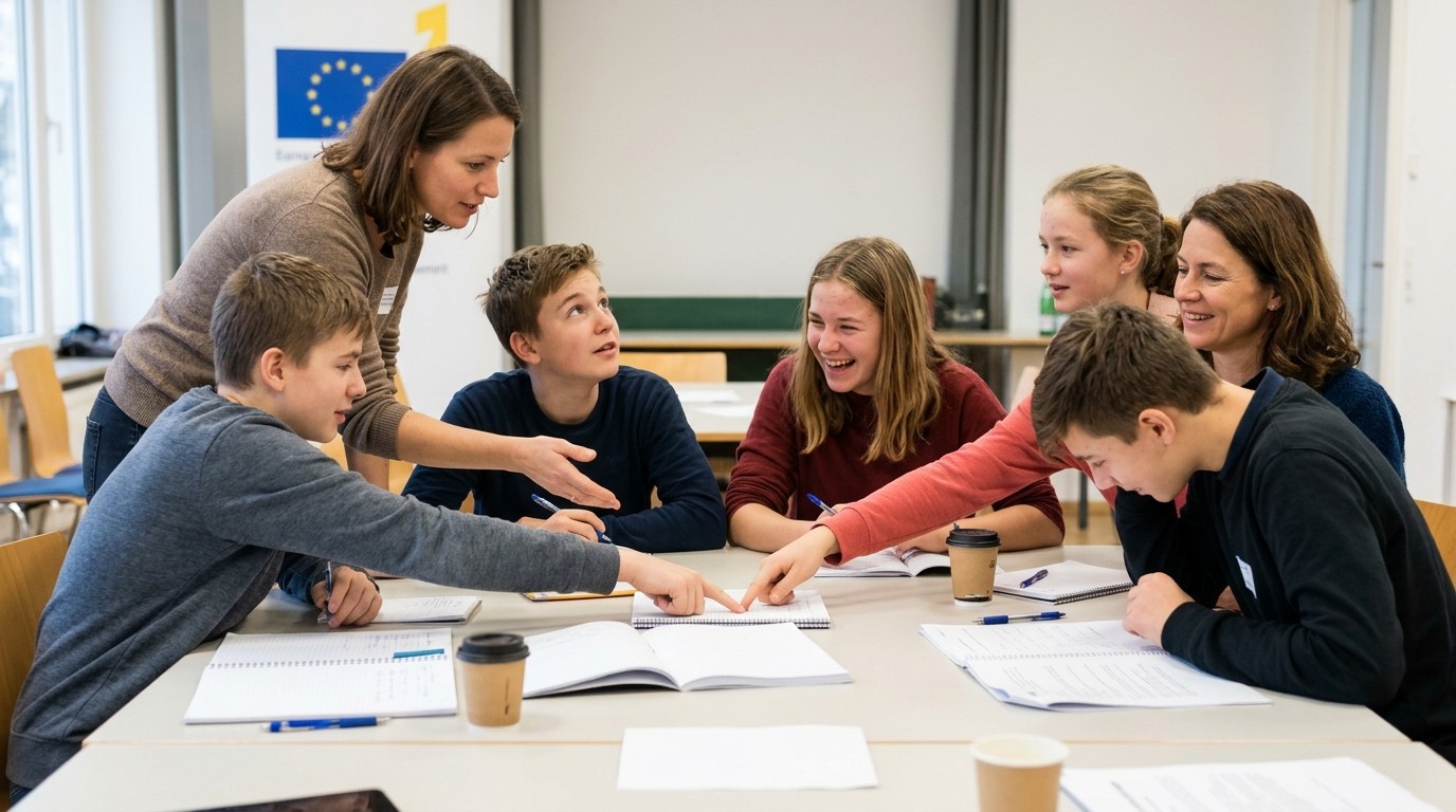 KI-generiertes Bild: Infoveranstaltung zu Förderprogrammen — Schwarzkopf-Stiftung Junges Europa