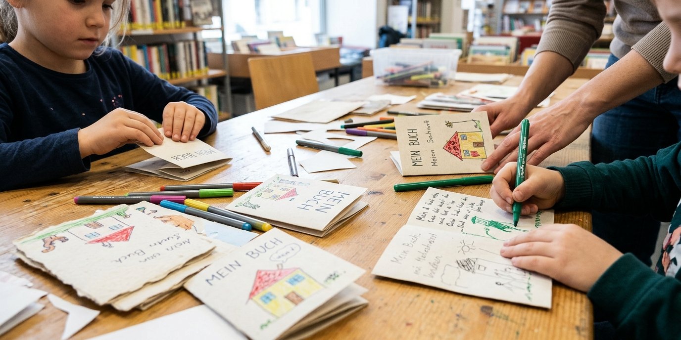 AI-generated image: Zine workshop — Anton-Saefkow-Bibliothek