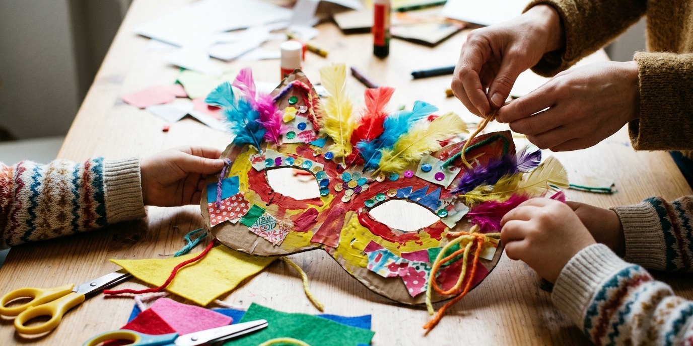 AI-generated image: Halloween workshop — Nachbarschafts- und Selbsthilfezentrum in der ufaFabrik e.V. – Jugendarbeit an der Rudolf-Hildebrand-Grundschule