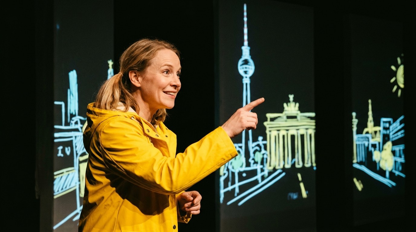AI-generated image: Play “Elli Explores the City” — Fliegendes Theater