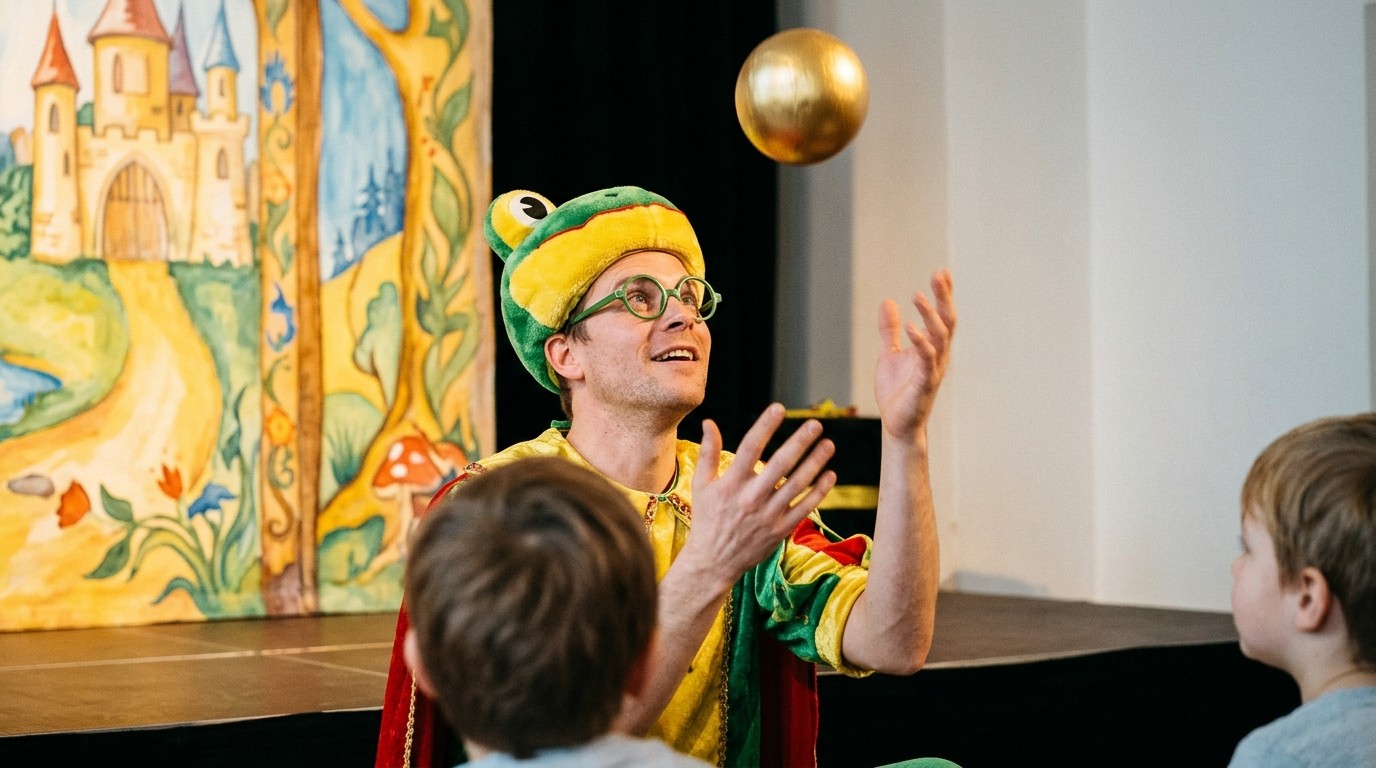 KI-generiertes Bild: Mitspieltheater „Der Froschkönig“ — Galli Theater