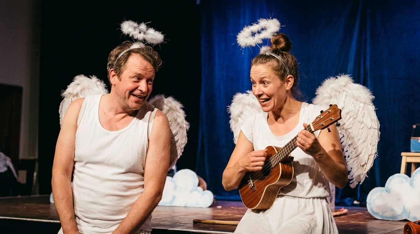 Изображение, созданное ИИ: Спектакль «Небесный цирк» — Kinder- und Familientheater Coq au Vin