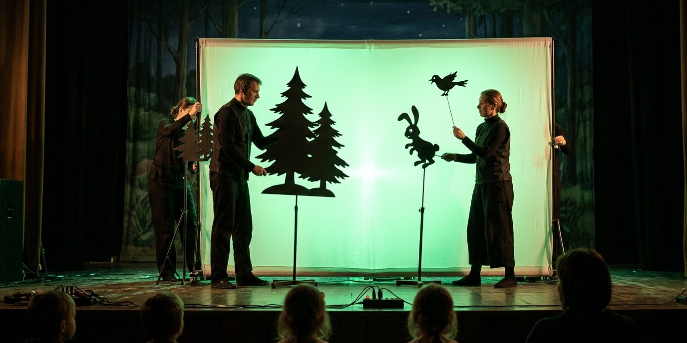 Изображение, созданное ИИ: Театр теней «Der Tannenbaum» — FEZ-Berlin — Raum 308