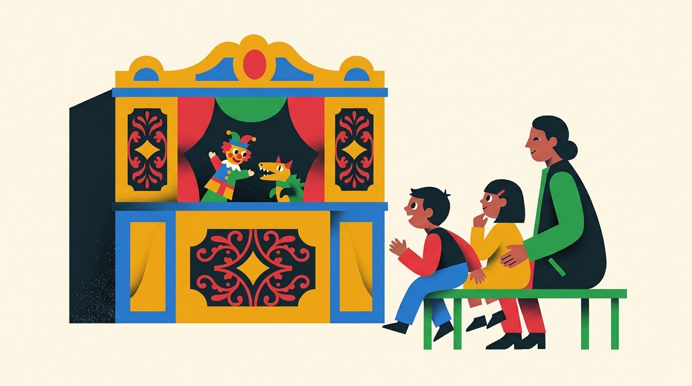 Illustration: Children’s play “Paths” — Puppentheater-Museum Berlin