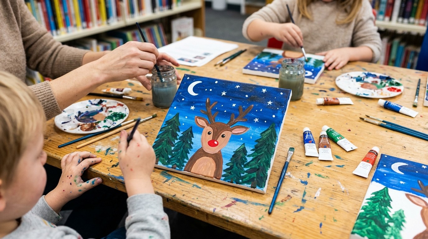 AI-generated image: Art workshop for children — Amerika-Gedenkbibliothek