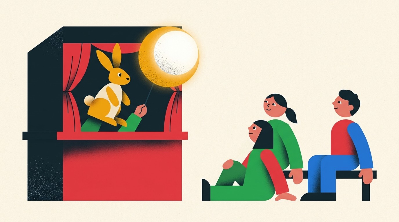 Illustration: Rabbit in the Moon — Puppentheater-Museum Berlin