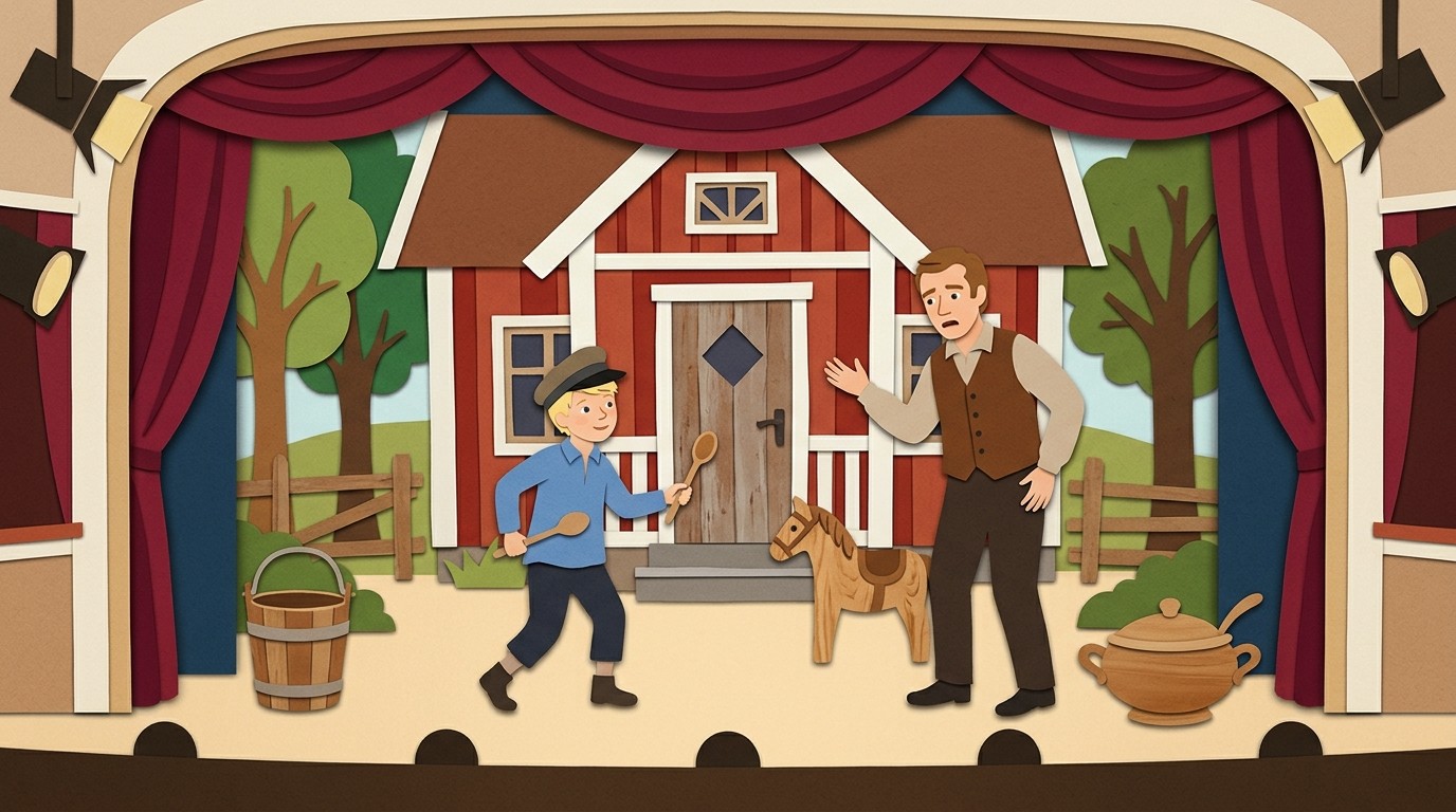 Illustration: Play “Michel: Christmas in Lönneberga” — Astrid-Lindgren-Bühne FEZ-Berlin