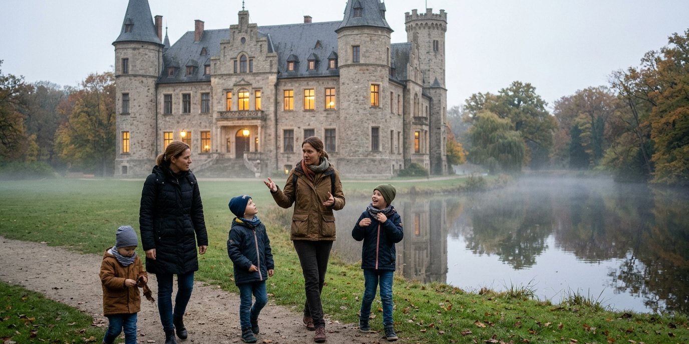 Изображение, созданное ИИ: Экскурсия «Licht aus!» — Schloss Rheinsberg